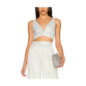 Sabina Musayev x Revolve 'Savannah' Silver Top Size S - NWT